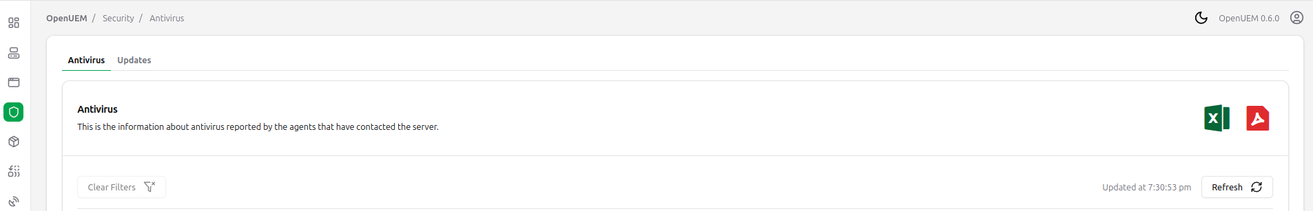 Antivirus report button