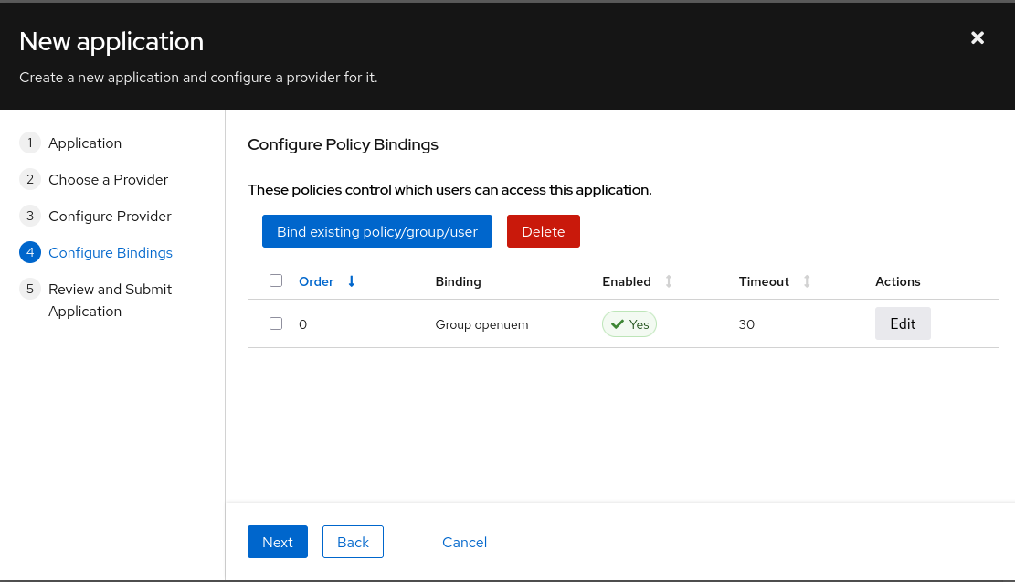 New app&#39;s group binding