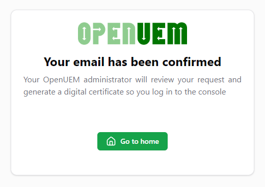 Email address confirmed