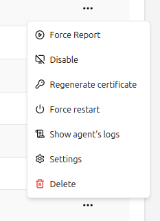 More actions for enabled agent