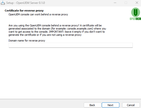 Reverse proxy domain for certificate