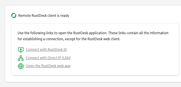 RustDesk connection links